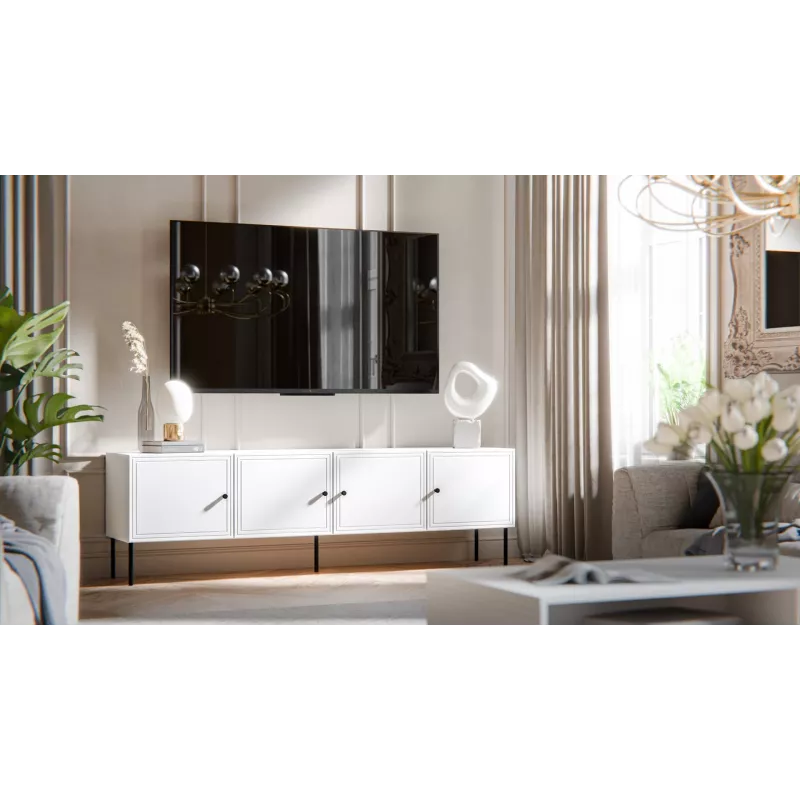 4D RTV spintelė PALAZZO BIS 201x40x60 baltas matinis