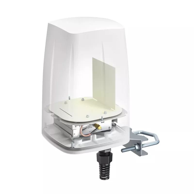 Kryptinė omni antena QuWireless QuSpot A140S-A, PoE/LAN, 0.694–2.7 GHz, iki 4 dBi, balta