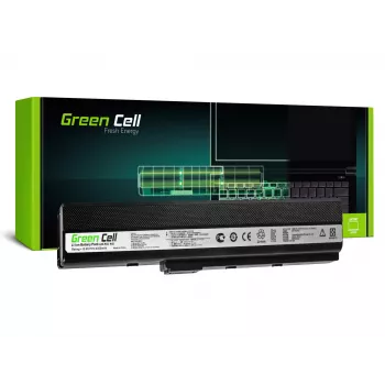 Baterija Green Cell AS02, skirta ASUS K52 serijai – Li‑Ion 4400 mAh, 11,1 V, 6 elementų, juoda
