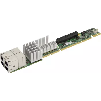 Super Micro Supermicro AOC-UR-i4XT 1U Ultra Riser - tinklo adapteris - 10Gb Ethernet x 4 - skirta SuperServer 1028U-TR4T+, 6018U-TR4T+