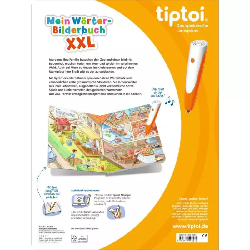 tiptoi Mano žodžių paveikslėlių knyga XXL, mokomoji knyga