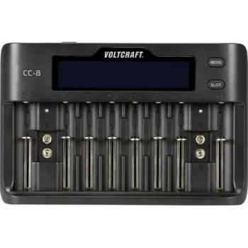 VOLTCRAFT CC-8 Įkroviklis apvalioms baterijoms LiIon, LiFePO, NiMH, NiCd A, Mignon (AA), Micro (AAA), Mini (AAAA), Baby (C), Sub-C, 9 V blokas, 10340, 14500, 16340, 17500 (VC-10882815)