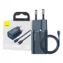 Baseus Super Si Power įkroviklis su USB-C į Lightning laidu 20W Mėlynas