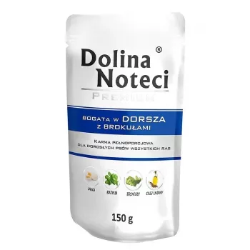 Dolina Noteci Premium šlapias šunų maistas su menke ir brokoliais, 150 g