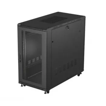 19 colių stelažo spinta LANBERG FF01-6222-23B 22U 600x1200 mm juoda perforuotomis durelėmis