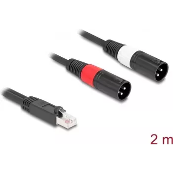 Audio kabelis DeLOCK 88173 2 m RJ-45 2 x XLR 3-pin Juodas