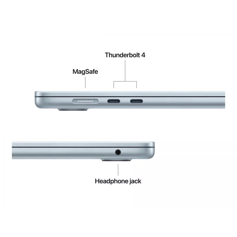 MacBook Air 15, Dangaus Mėlyna, M4 (10-CPU/10-GPU), 16GB, 512GB, Vokiška, 35W Dual USB-C maitinimo adapteris, MC7C4D/A