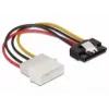 SATA HDD kabelis DeLOCK 60120 4pin vyriškas su metaliniu fiksatoriumi tiesus 0,12 m