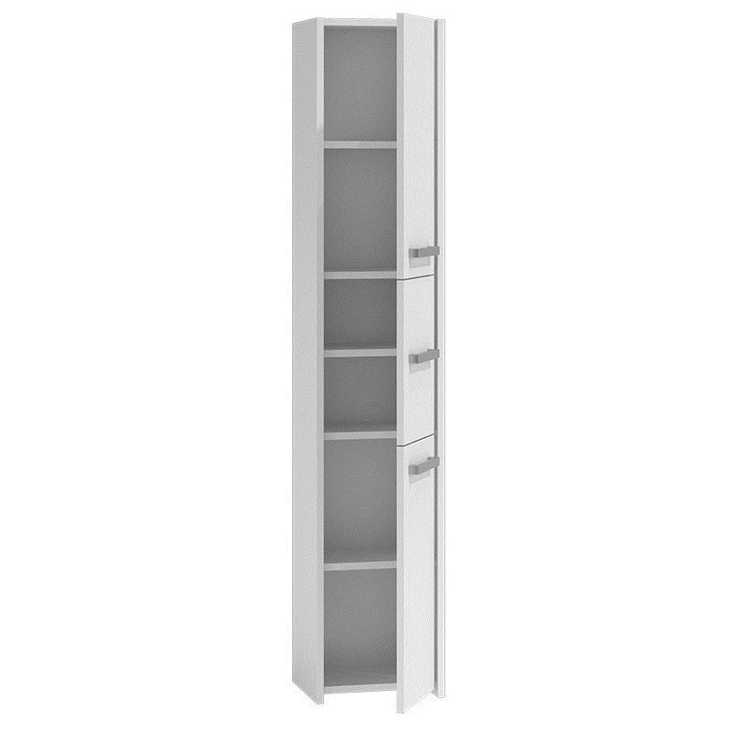 Laisvai pastatoma vonios spintelė BIEL S33, balta, 6 lentynų, 300×300×1700 mm