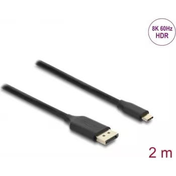 Vaizdo kabelio adapteris DELOCK USB Type-C į DisplayPort 2 m, juodas