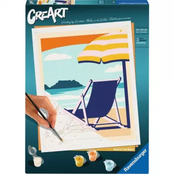 Spalvinimo rinkinys Ravensburger CreArt – Poilsis paplūdimyje (23897) meno rinkinys