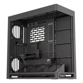 HAVN HS 420 VGPU PC korpusas, Midi-Tower, E-ATX, grūdintas stiklas, PCIe 5.0 keltuvinis kabelis - juodas
