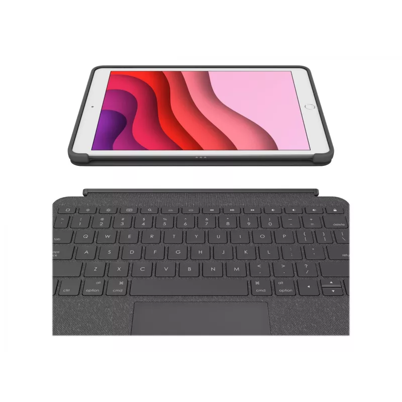 Klaviatūrinis dėklas Logitech Combo Touch QWERTZ vokiškas Smart Connector Graphite