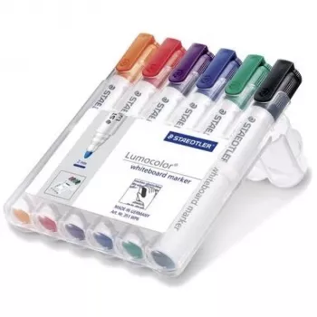Markeris Staedtler Lumocolor 351 baltos lentos, 6 vnt., kulkos formos antgalis