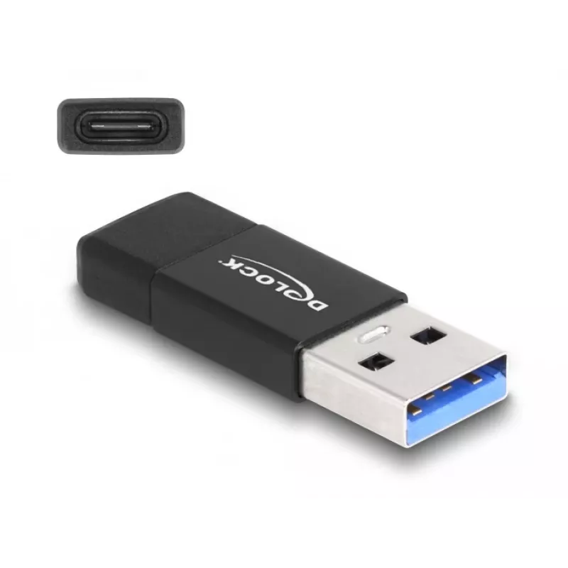 DeLOCK 60001 Jungties keitiklis USB A į USB C, juodas