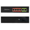 Eterneto PoE jungiklis QOLTEC 52289 — 4x RJ45 PoE prievadai, 2x RJ45 uplink, 65W galios biudžetas