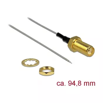 Koaksialinis kabelis DeLOCK 89600 94,8 mm SMA atviras galas skardintas auksinis pilkas