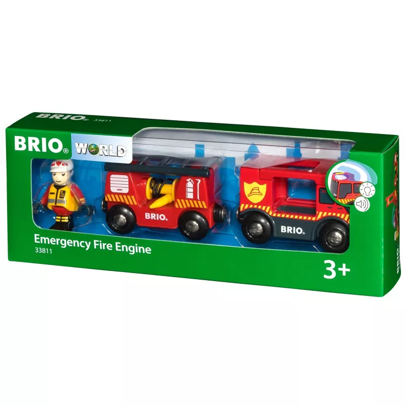 BRIO traukinukas Gaisrinis automobilis su sirena