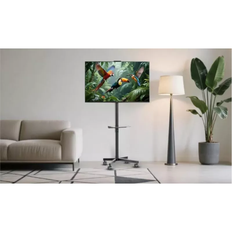 Gembird TV grindinis stovas su ratukais (pakreipiamas) 32–55 col., VESA 100x100–400x400, maks. apkrova 30 kg, juodas