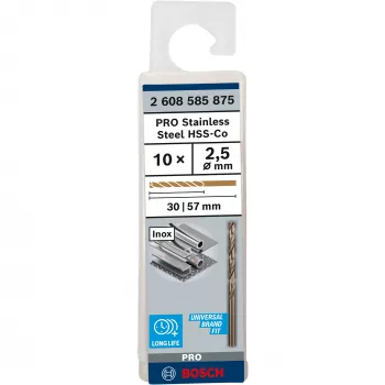 Gręžtuvas Bosch Metal HSS-Co DIN 338 skersmuo 2,5 mm