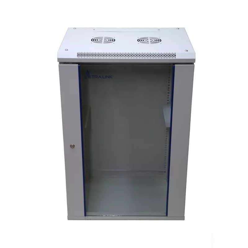 Sieninis tinklo spintos korpusas Extralink 18U 600x450 Pilka