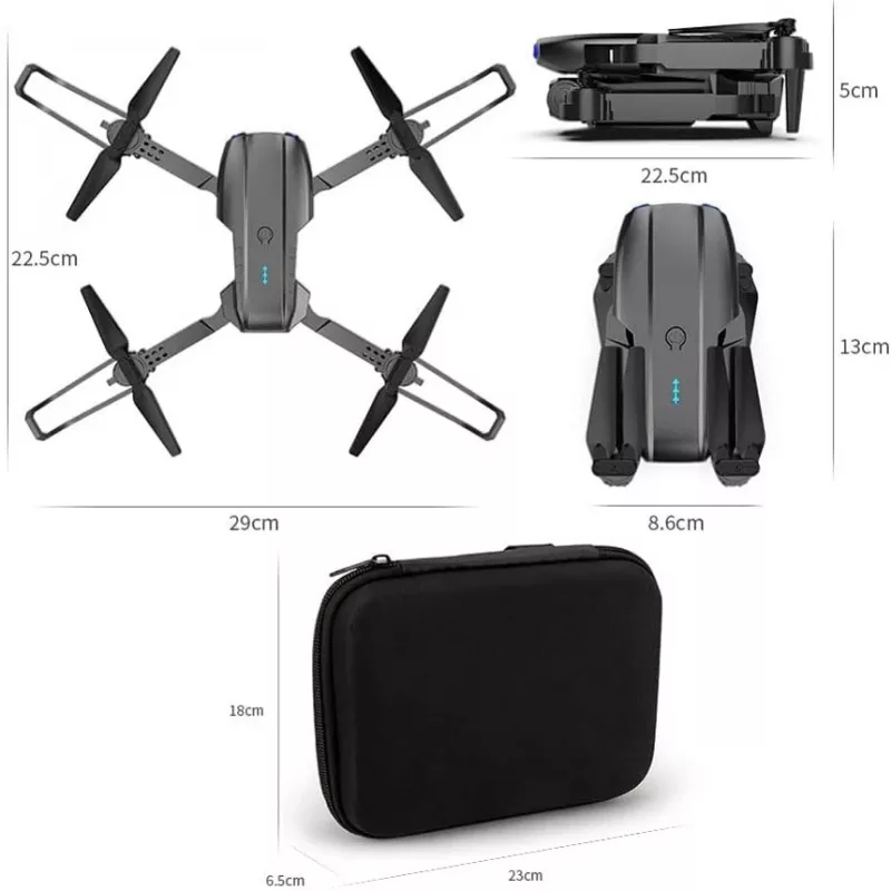 E99 Pro dronas | Dronas + 3 baterijos + dėklas rinkinys | 1800mAh