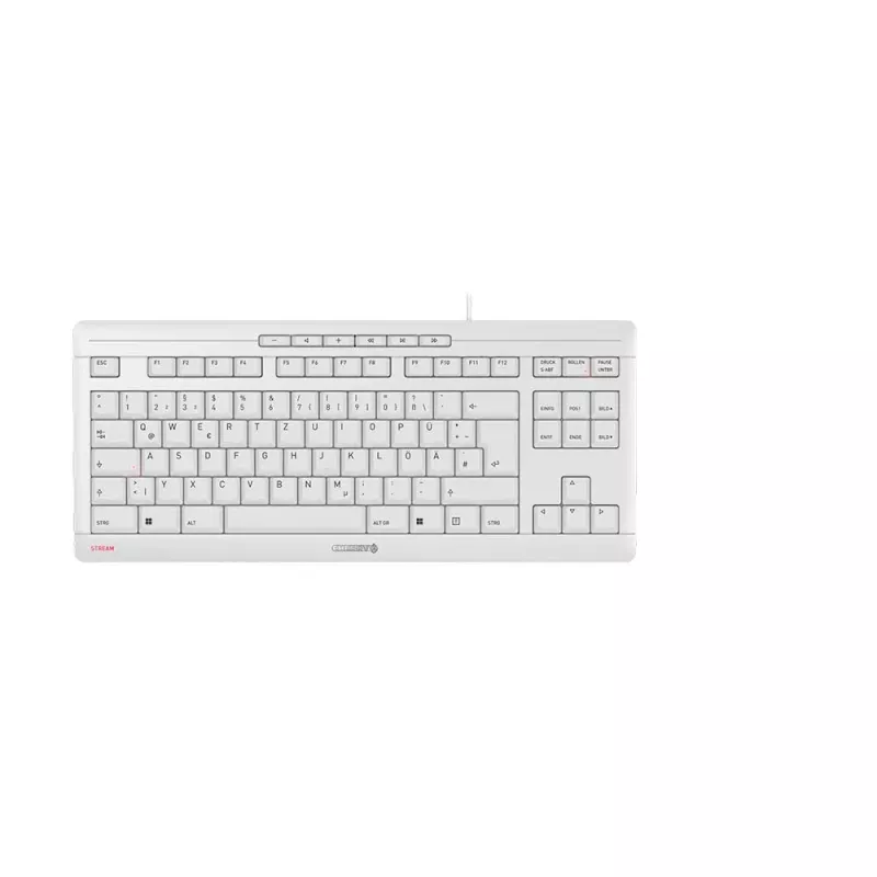CHERRY STREAM TKL klaviatūra USB QWERTZ Vokiška Balta