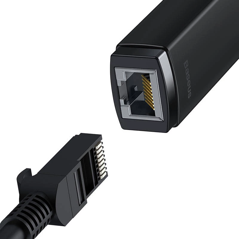 Tinklo adapteris Baseus Lite Series USB-C į RJ45 (juodas)