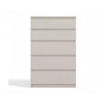 Komoda MALWA M5, 5 stalčių, Cashmere, 700×1095×400 mm, medžio drožlių plokštė