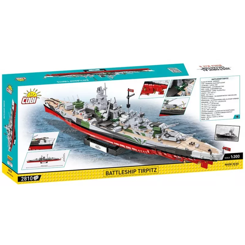 COBI 4839 Historical Collection mūšio laivas Tirpitz, kaladėlių rinkinys, 2810 elementų, 1:300