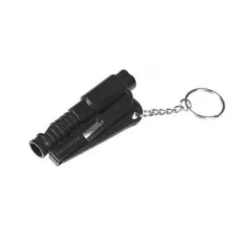 Avarinis įrankis GUARD YC-004-BL – diržo peilis su švilpuku, stiklo daužytuvu, technopolimeras, 75×35×15 mm, 100 g