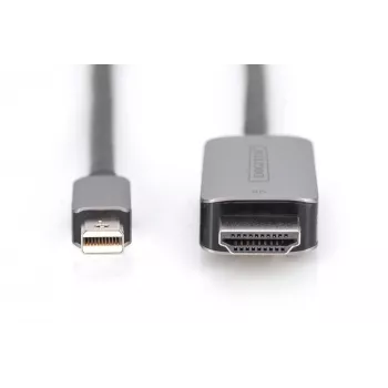 DIGITUS DB-340109-010-S adapterinis laidas - Mini DisplayPort (kištukas) į HDMI (kištukas) - 1,0 m - palaiko 8K 60 Hz - juoda