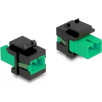 Keystone modulis DELOCK 87121 – SC adapter, plokščios konstrukcijos, žalia/juoda, 16,5×27,4×21,9 mm