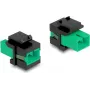Keystone modulis DELOCK 87121 – SC adapter, plokščios konstrukcijos, žalia/juoda, 16,5×27,4×21,9 mm