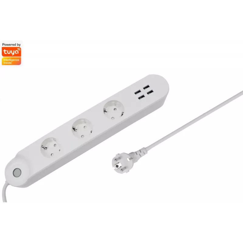 Išmanusis maitinimo blokas Denver SHP-300U 3 AC lizdai E tipas 4 USB-A baltas