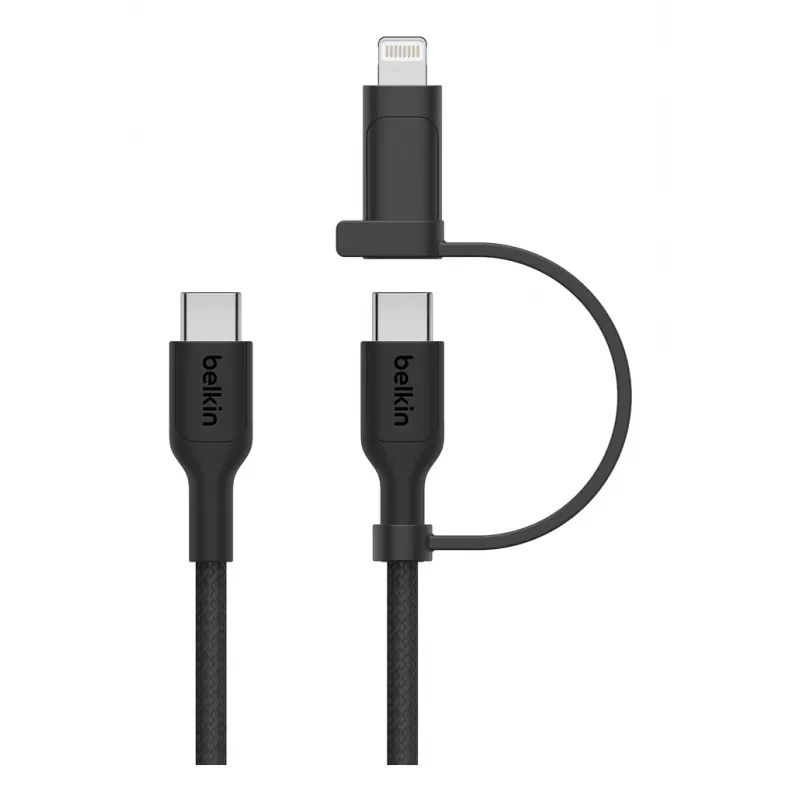 USB-C kabelis Belkin BoostCharge Pro 1,5 m USB-C / USB-C Lightning juodas