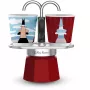 Stalvirkinis mokos kavos virimo aparatas BIALETTI MINI EXPRESS Magritte raudonas – 0001406, mažos talpos espresso virimo puodas