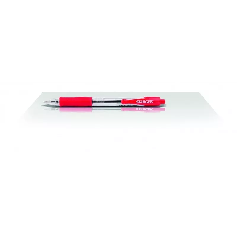 Tušinukas Stanger 18000300040 Softgrip ištraukiamas – raudonas rašalas, minkšta rankena