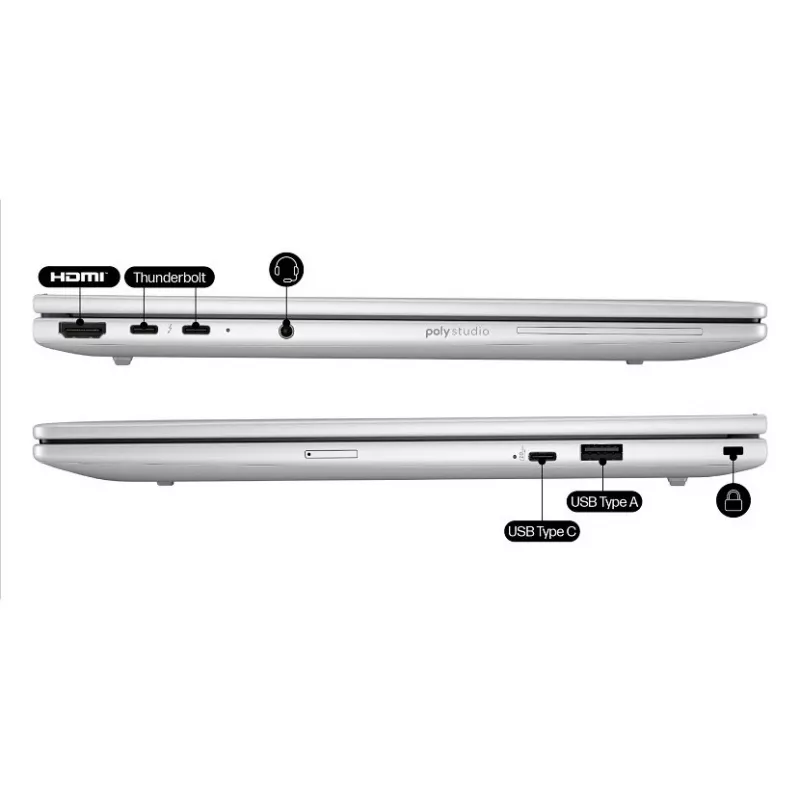 HP EliteBook 8 G1i nešiojamas kompiuteris AI - 174° vyrių dizainas - Intel Core Ultra 5 225U / 1.5 GHz - Win 11 Pro - Intel Graphics - 16 GB RAM - 512 GB SSD NVMe - 35,6 cm (14 colių)