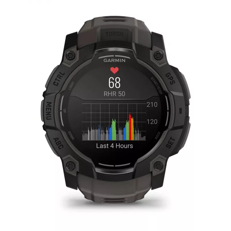 Garmin Instinct 3 AMOLED 3,3 cm (1,3 inch) 50 mm Skaitmeninis 416 x 416 pikselių Liečiamas ekranas Juodas GPS (palydovas)