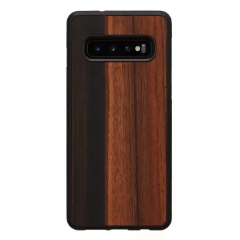 Dėklas Samsung Galaxy S10 iš medžio ir polikarbonato – juodas, apsauginis galinis medinis paviršius ir buferis