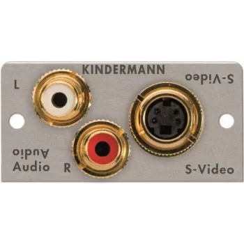 Snap-in plokštelė Kindermann 7444-531 — RCA x2 ir Mini-DIN 4 kontaktų