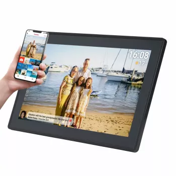 Denver PFF-1515B skaitmeninis nuotraukų rėmelis Juodas 39,6 cm (15,6 col.) Liečiamasis ekranas Wi-Fi
