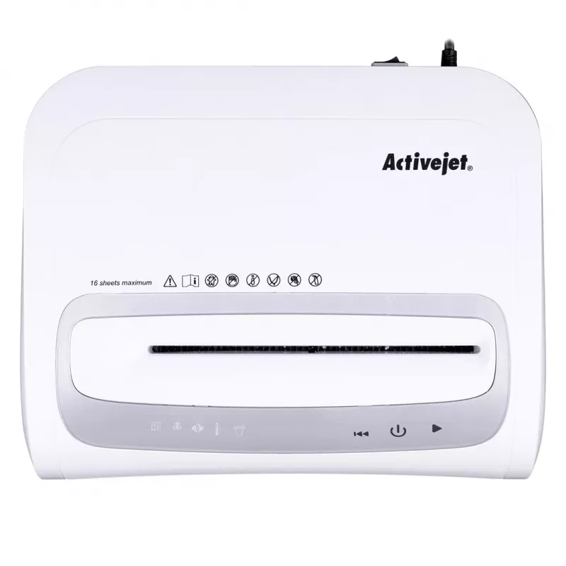 Smulkintuvas Activejet ASH-1602M, P-5, 28 l, 2x14 mm pjūviai, baltas
