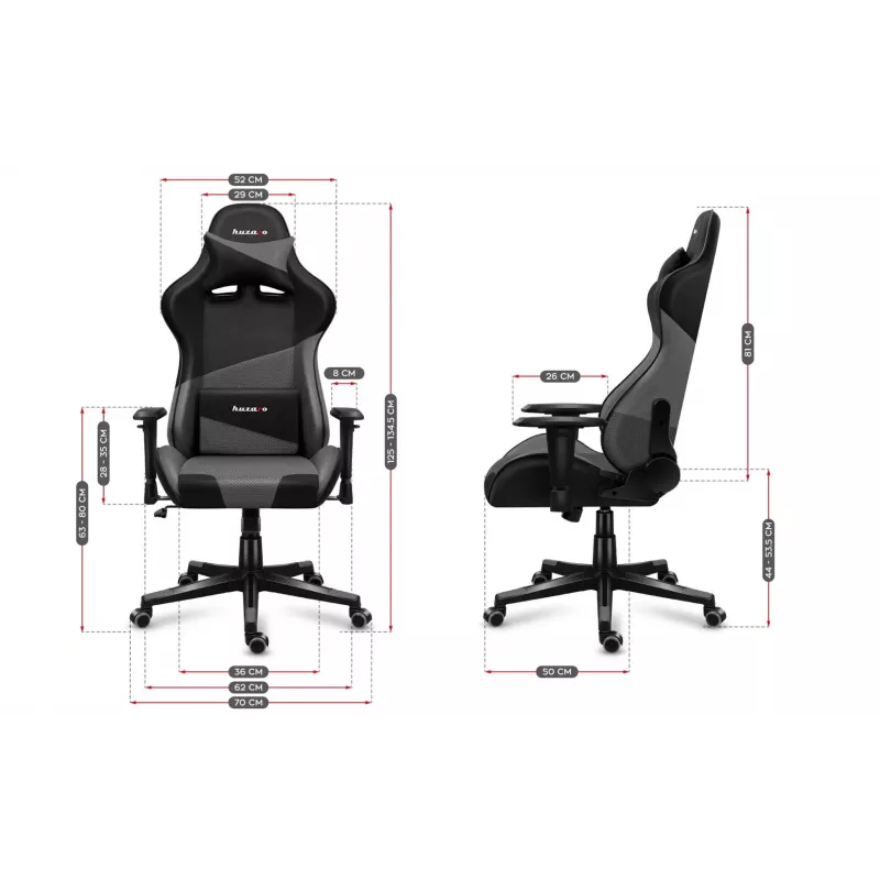 Žaidimų kėdė Huzaro Force 6.2 Grey Mesh