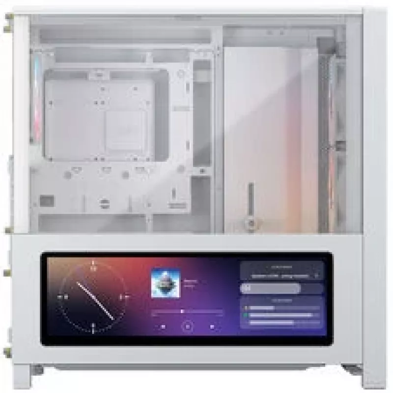 Corsair FRAME 4000D LCD RS kompiuterio korpusas, Midi-Tower, ATX, ARGB, Grūdintas stiklas - Baltas