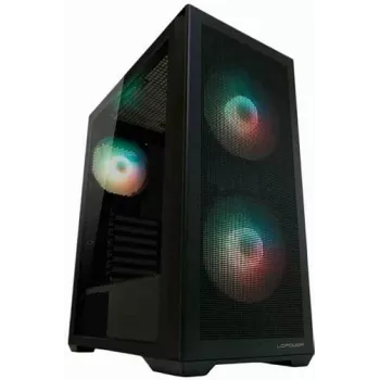 LC-Power korpusas Midi ATX Gaming 717B - Meshwork_L Dark - be maitinimo šaltinio - ATX
