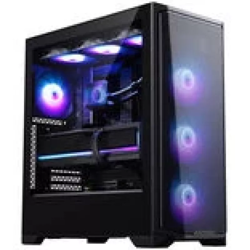 PHANTEKS Eclipse G370A PC korpusas, Midi-Tower, SSI-EEB, RGB, grūdintas stiklas - su 3x 120 mm ventiliatoriais, juodas