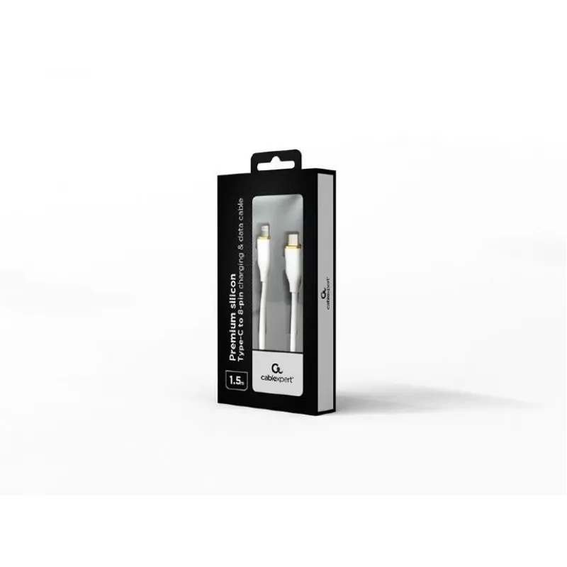USB laidas GEMBIRD 1,5 m — CC-USB2S-CM8PM-1.5M-W, USB A kištukas į USB Mini-B 8 kaiščių