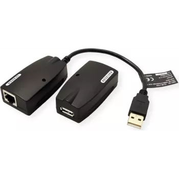 Value 12.99.1123 USB-A – RJ-45 adapteris, juodas